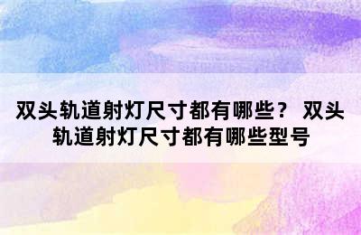 双头轨道射灯尺寸都有哪些？ 双头轨道射灯尺寸都有哪些型号